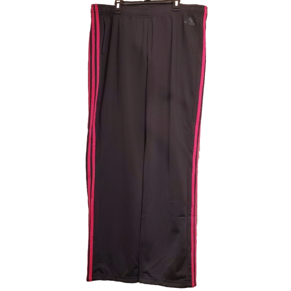 Adidas Pants Black Pink Stripes Regular Length XL Extra Large